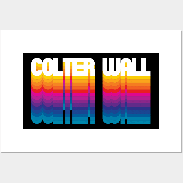 Retro Colter Proud Personalized Name Gift Retro Rainbow Style Wall Art by Time Travel Style